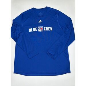 Adidas New York Rangers Blue Crew Long Sleeve Creator Tee XL EA1182 Blue